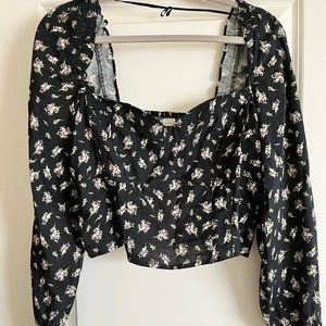 H&M Long Sleeve Corset Blouse